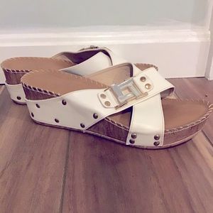 Italina wedge sandals    Size 9.5.  White